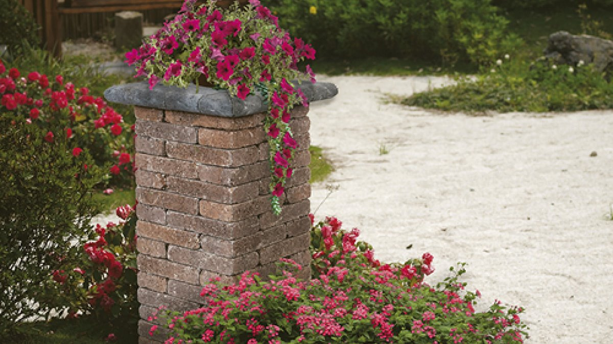 Barabás Téglakő kerti díszpillér 36x36x85 fahéj