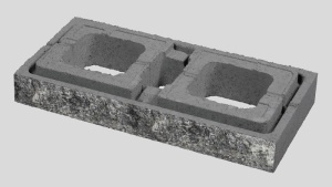 VIA+ Modulo Antico kerítéselem roppantott felülettel, - Antracit