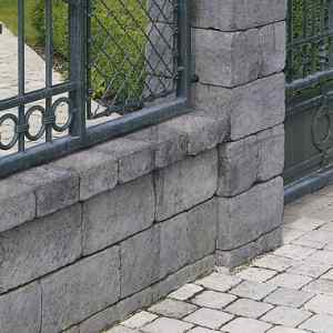 Semmelrock Castello kerítés szürke-fekete félkő